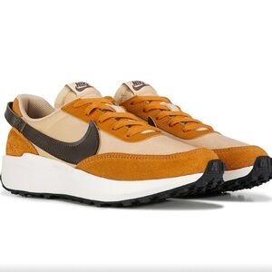 Nike Men's Tan and Orange Suede Athletic Sneakers